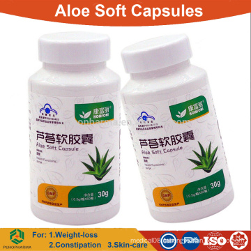 Aloe vera capsule molle pour l&#39;amincissement et la constipation / comprimés à base de plantes OEM